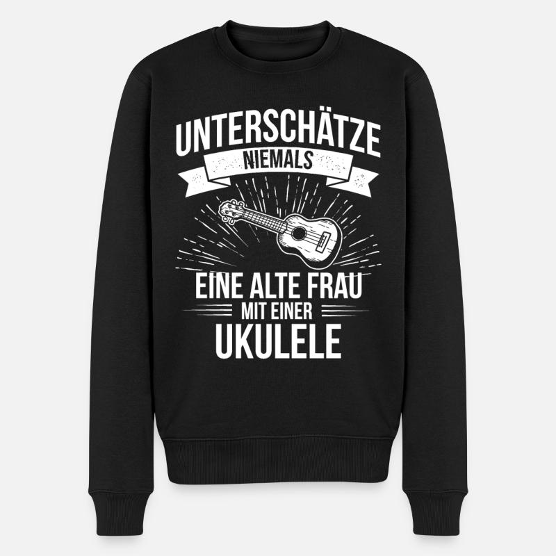 Ukulele Ukulele-Spieler Ukulelist - Männer Premium Bio Pullover - Schwarz