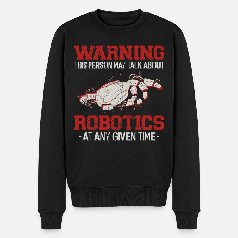 Robot Robotics Engineer Warning - Men's Premium Organic Jumper - black