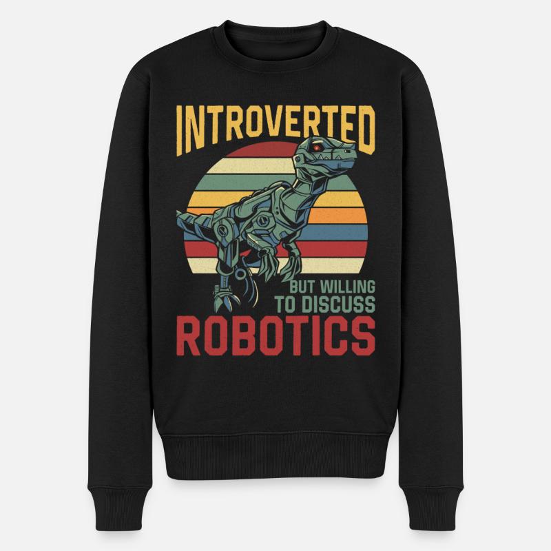 Robot Robotics Engineer Retro - Männer Premium Bio Pullover - Schwarz