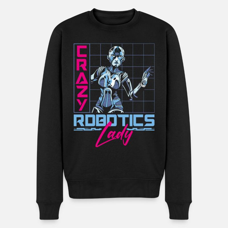 Robot Robotics Engineer Female - Männer Premium Bio Pullover - Schwarz