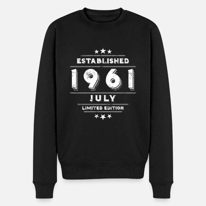 Geburtstag im Juli 1961 - July - Männer Premium Bio Pullover - Schwarz