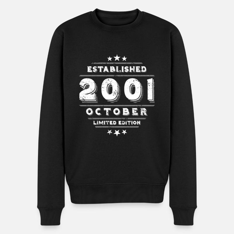 Anniversaire en Octobre 2001 - Octobre - Pull Premium bio Homme - noir