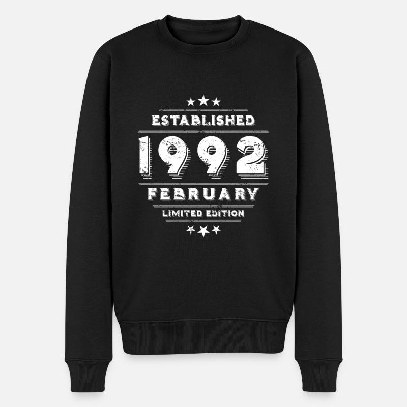 Anniversaire en février 1992 - février - Pull Premium bio Homme - noir