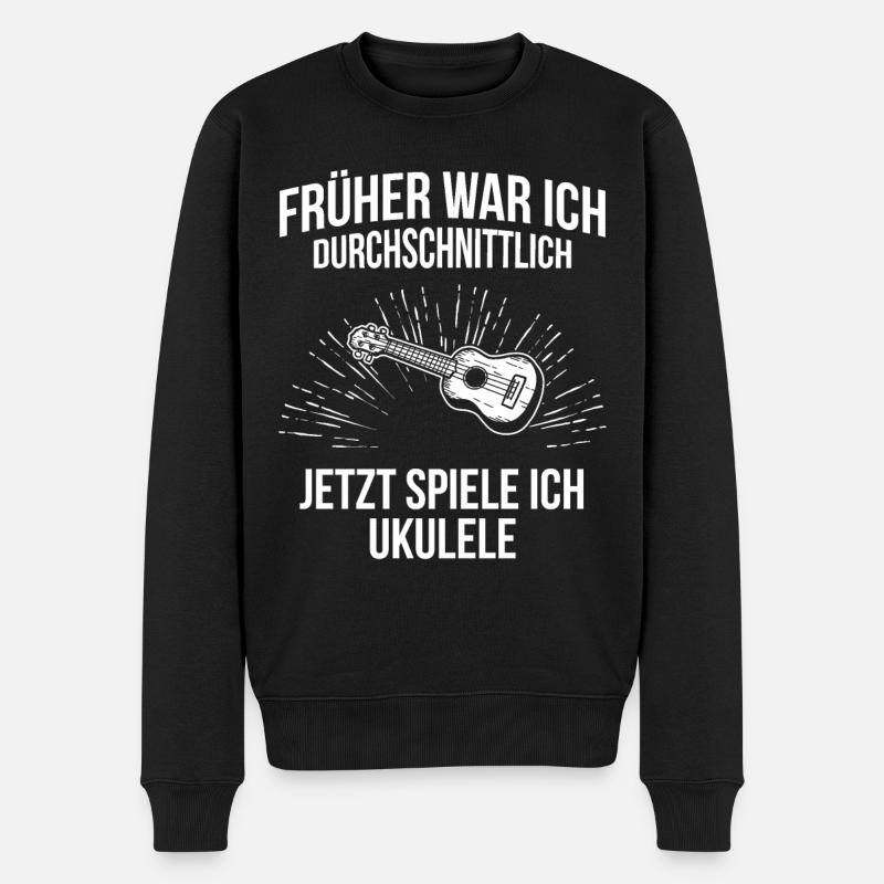 Ukulele Ukulele-Spieler Ukulelist - Männer Premium Bio Pullover - Schwarz