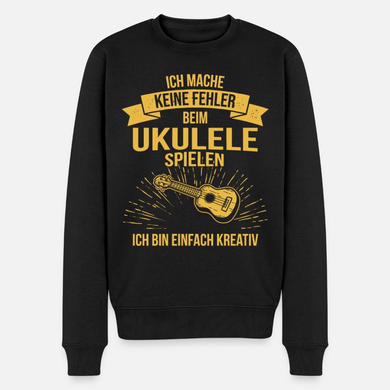 Ukulele Ukulele-Spieler Ukulelist - Männer Premium Bio Pullover - Schwarz
