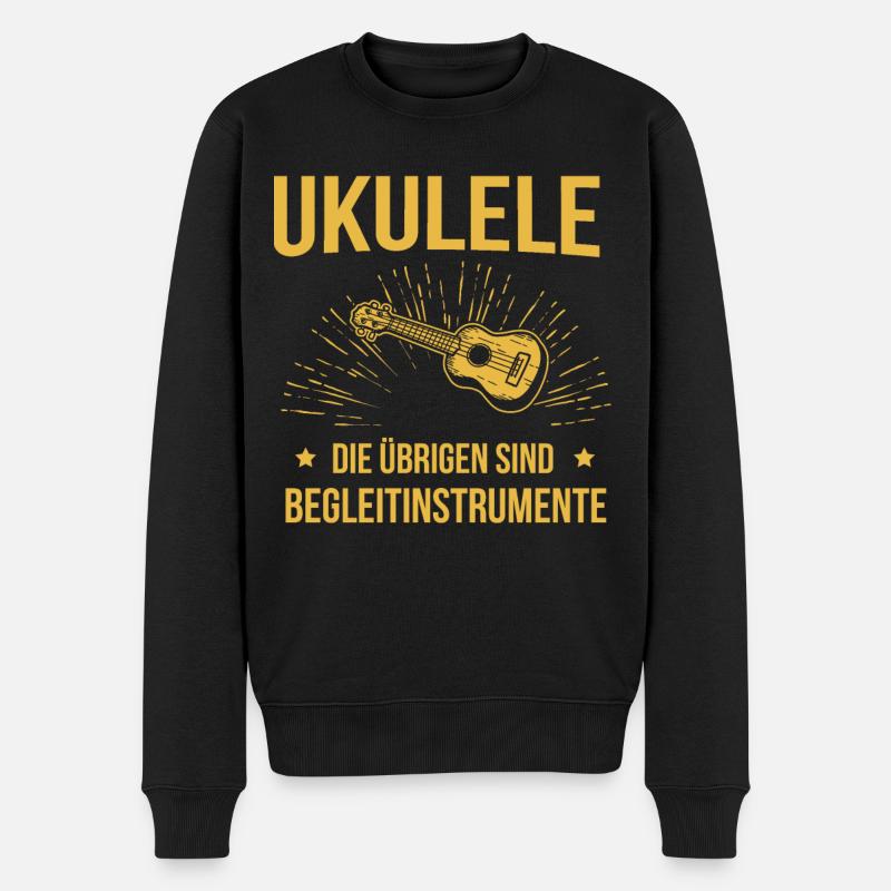 Ukulele Ukulele-Spieler Ukulelist - Männer Premium Bio Pullover - Schwarz