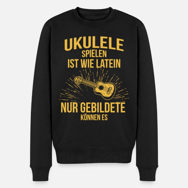 Ukulele Ukulele-Spieler Ukulelist - Männer Premium Bio Pullover - Schwarz