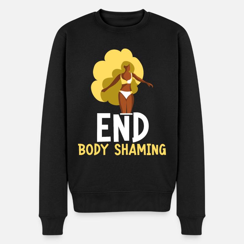 Body Shaming Beenden Stoppen Ärgern Bodyshaming - Männer Premium Bio Pullover - Schwarz