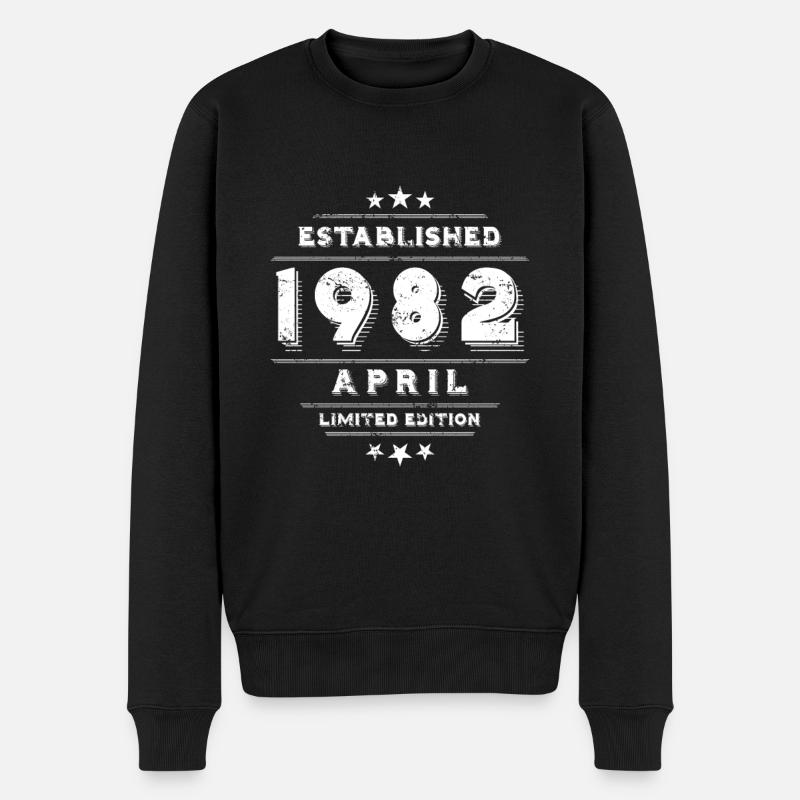 Anniversaire en avril 1982 - avril - Pull Premium bio Homme - noir