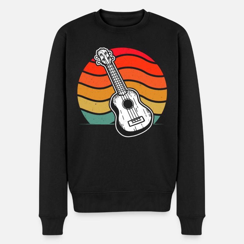 Ukulele Ukulele-Spieler Ukulelist - Männer Premium Bio Pullover - Schwarz