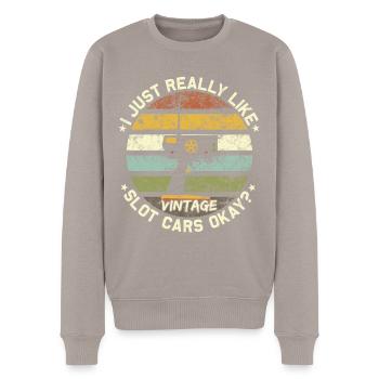 Vintage Slot Car Racing - Modélisme - Pull Premium bio Homme - taupe - Devant - Nico (187cm)