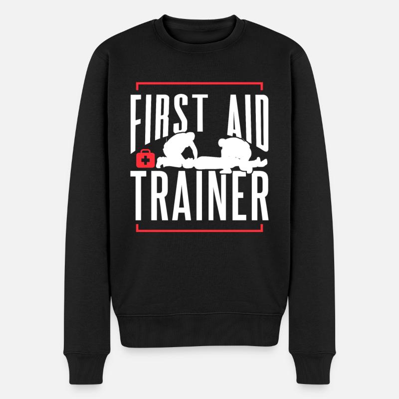 Førstehjælpsinstruktør kursus Nødforanstaltninger Lærer - Økologisk premium-sweatshirt til mænd - sort