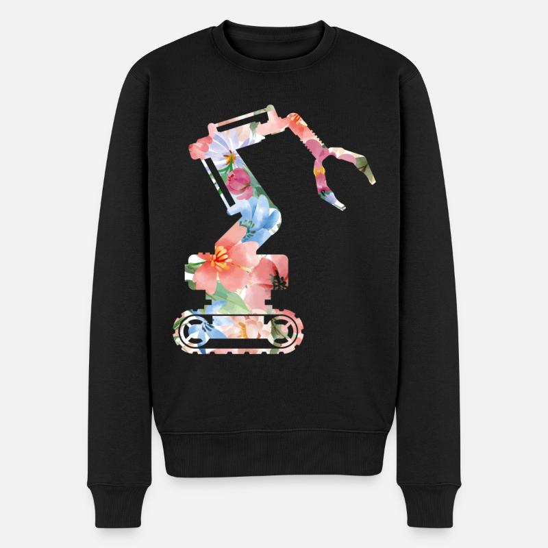 Ingénieur en robotique robotique Flower - Pull Premium bio Homme - noir