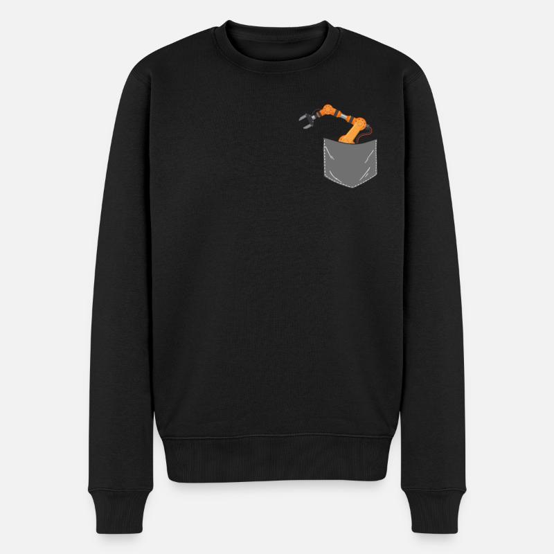 Robot Robotics Engineer Pocket - Männer Premium Bio Pullover - Schwarz