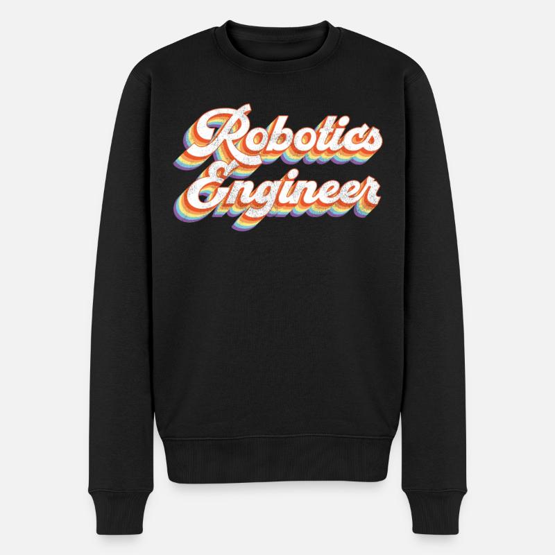 Robot Robotics Engineer Retro - Männer Premium Bio Pullover - Schwarz