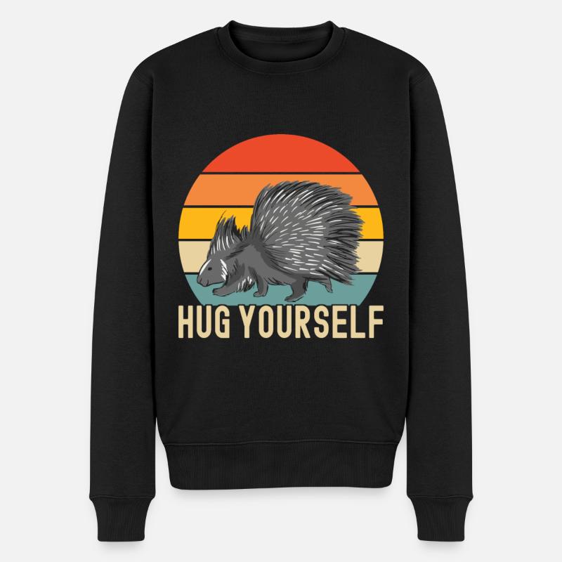 Süßes Stachelschwein - Männer Premium Bio Pullover - Schwarz