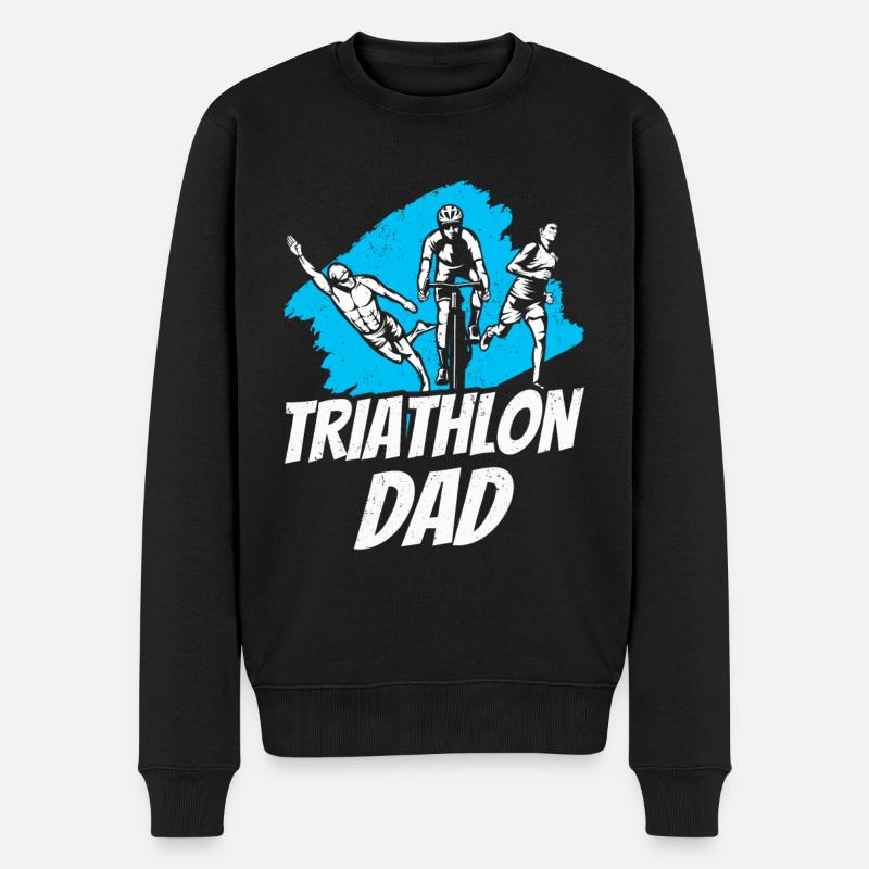 Triathlon Papa Triathlète Triathlons Triathlète - Pull Premium bio Homme - noir