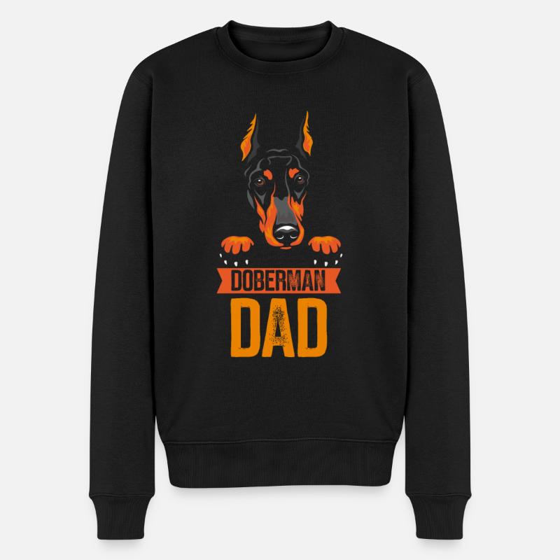 Dobermann Papa Doberman Dobermänner Hunde - Männer Premium Bio Pullover - Schwarz