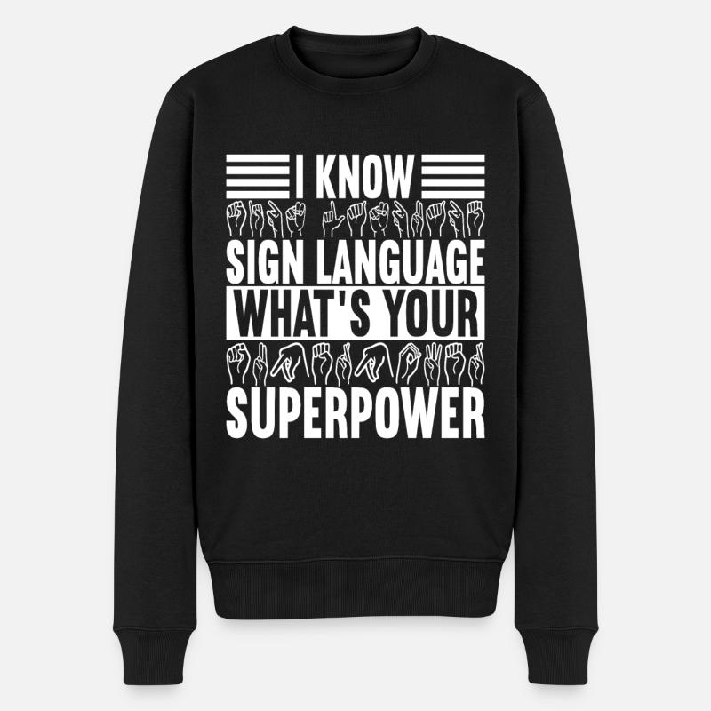 Deaf Deaf Mute Deaf - Men's Premium Organic Jumper - black