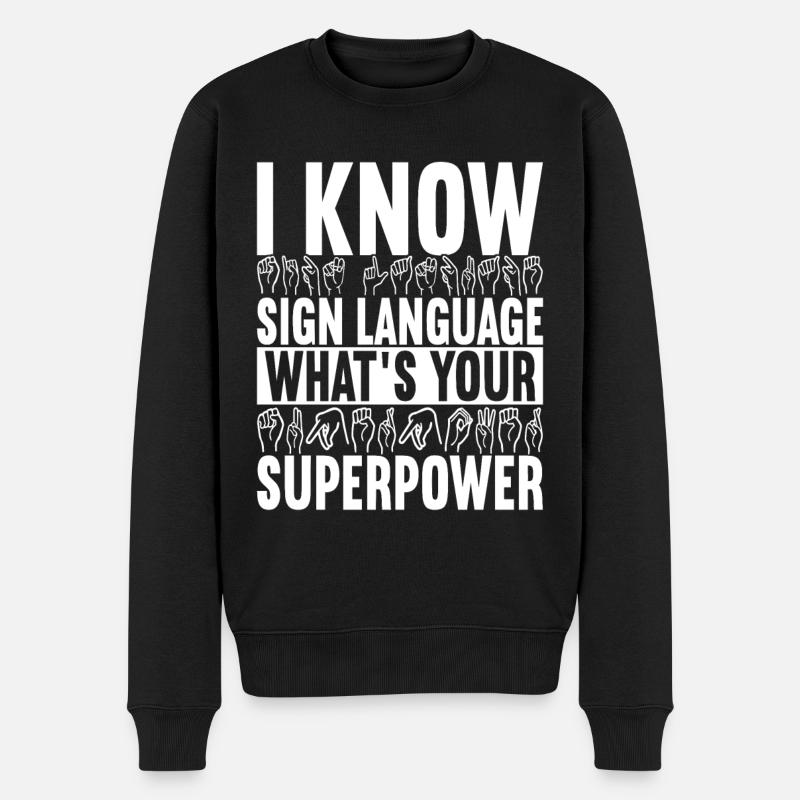 Deaf Deaf Mute Deaf - Men's Premium Organic Jumper - black