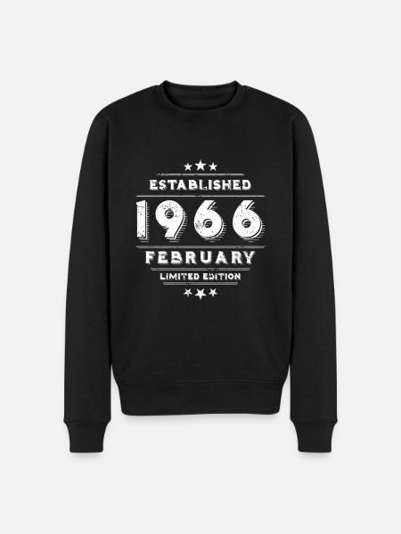 Birthday in February 1966 - February - Men's Premium Organic Jumper - black