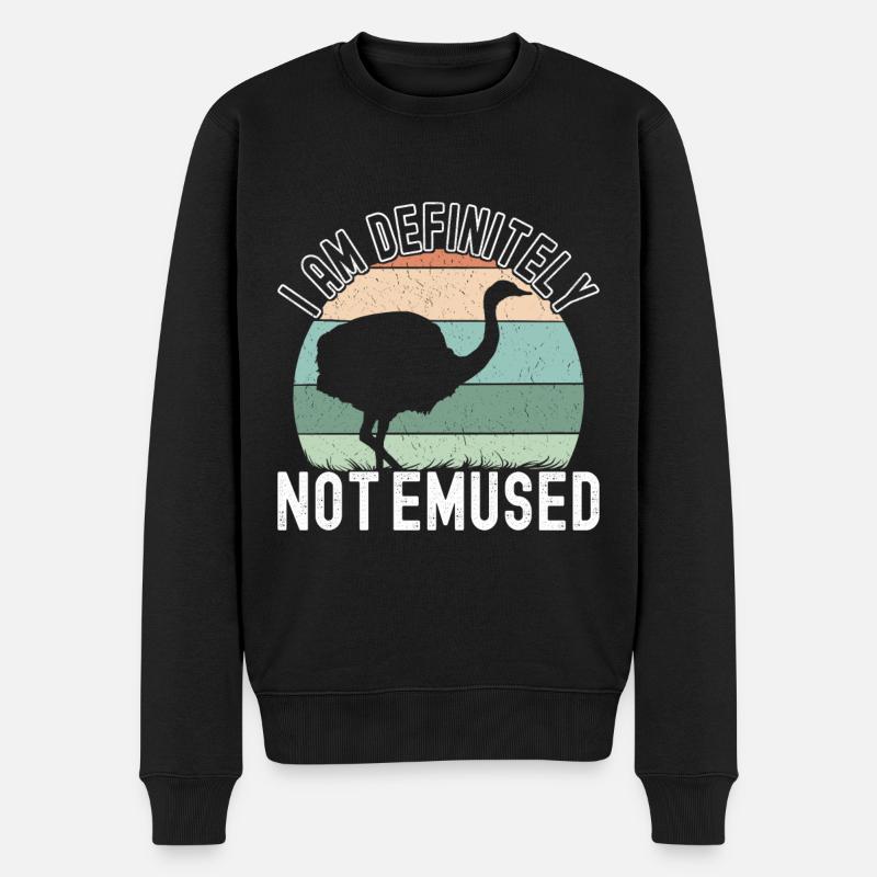 Emu Strauß - Männer Premium Bio Pullover - Schwarz