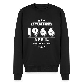 Geburtstag im April 1966 - April - Männer Premium Bio Pullover - Schwarz - Vorne - Nico (187cm)