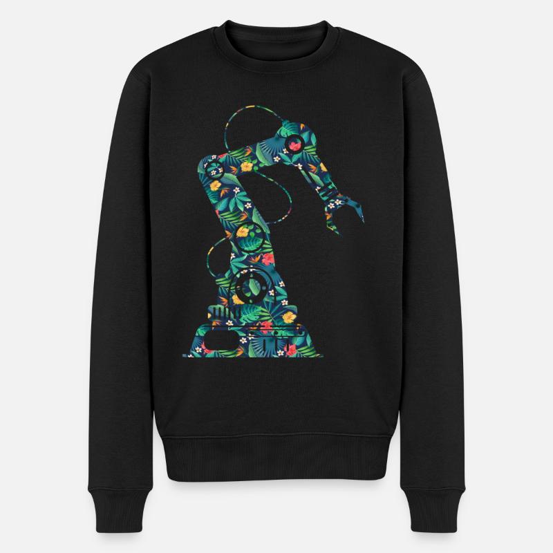 Robot Robotics Engineer Flower - Men's Premium Organic Jumper - black