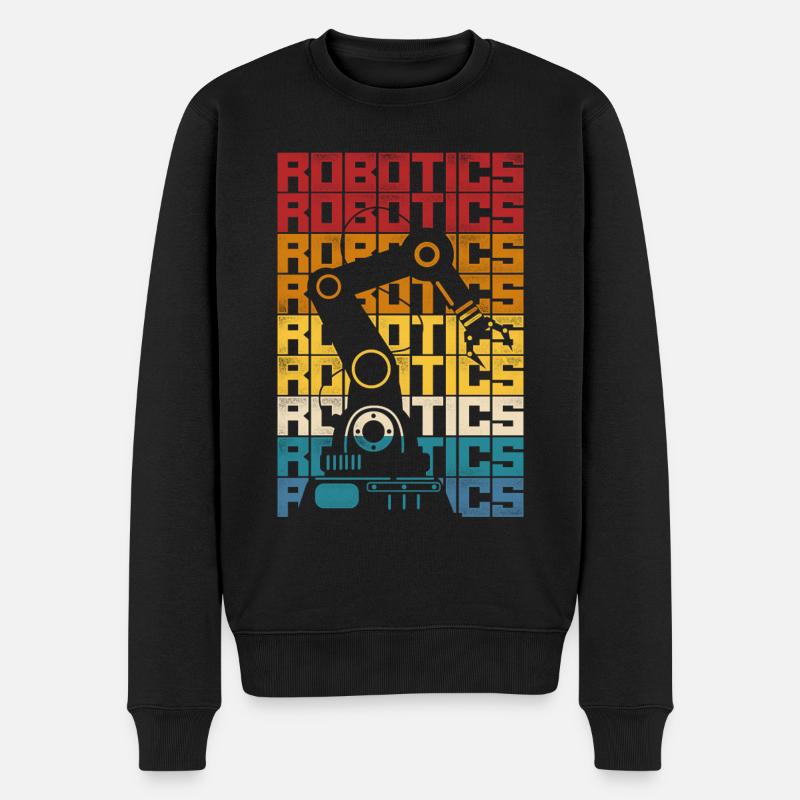 Robot Robotics Engineer Retro - Men's Premium Organic Jumper - black