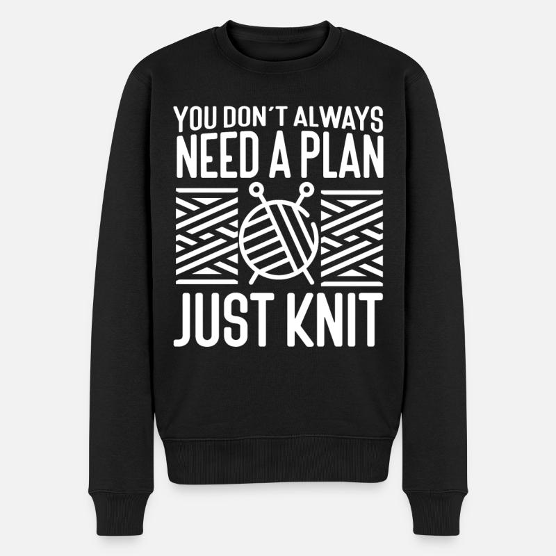 Knitting Knitter You Don't Always - Männer Premium Bio Pullover - Schwarz