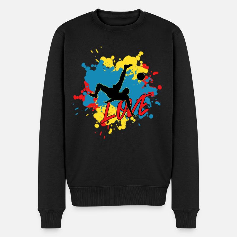 Fußball - Männer Premium Bio Pullover - Schwarz