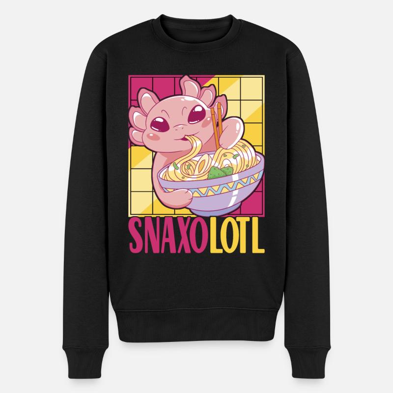 Anime Ramen Axolotl - Männer Premium Bio Pullover - Schwarz