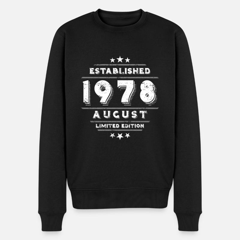 Anniversaire en août 1978 - août - Pull Premium bio Homme - noir