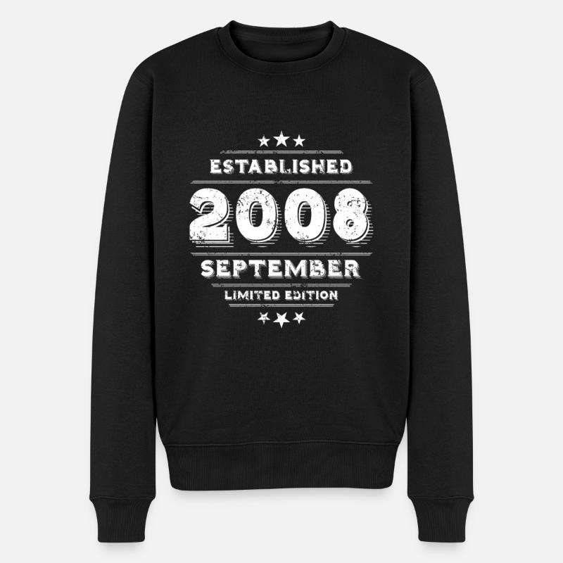 Geburtstag im September 2008 - September - Männer Premium Bio Pullover - Schwarz