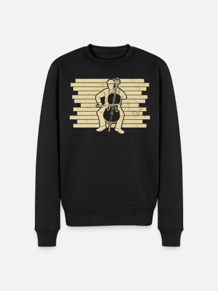Cello Cellospieler Cellist - Männer Premium Bio Pullover - Schwarz