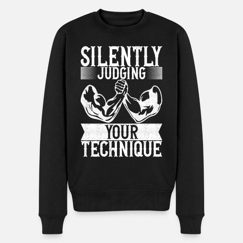 Armdrücken Armwrestling - Männer Premium Bio Pullover - Schwarz