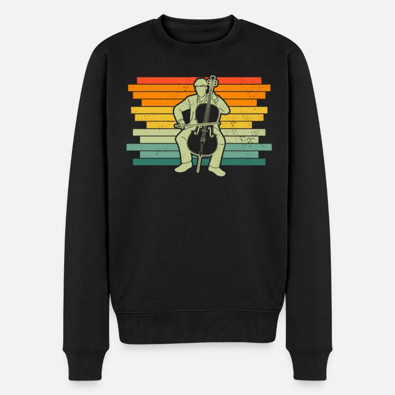 Cello Cellospieler Cellist - Männer Premium Bio Pullover - Schwarz