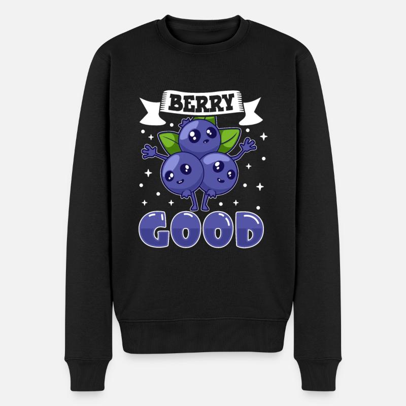 Berry good - Blaubeere - Männer Premium Bio Pullover - Schwarz