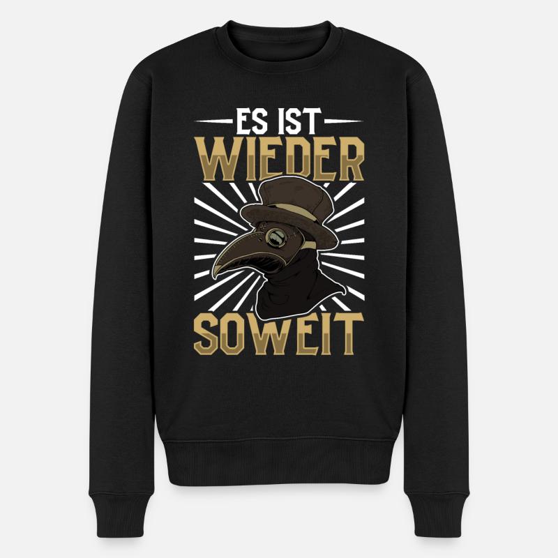 Es ist wieder soweit - Pestdoktor - Männer Premium Bio Pullover - Schwarz