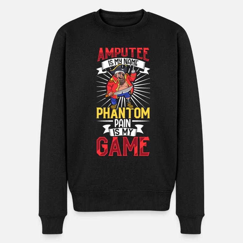 Amputee is my name - Bein Prothese - Männer Premium Bio Pullover - Schwarz