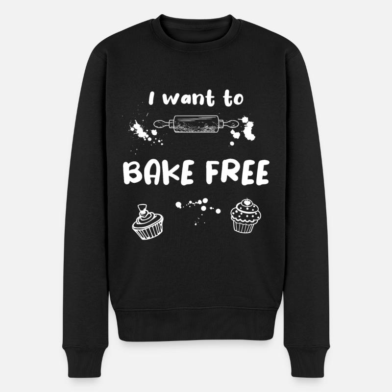 I Wand To Bake Free Backen Küche - Männer Premium Bio Pullover - Schwarz