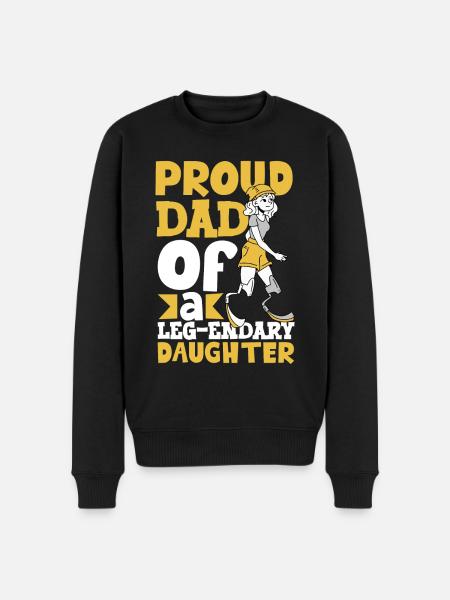 Proud father - prosthetic leg - Men's Premium Organic Jumper - black