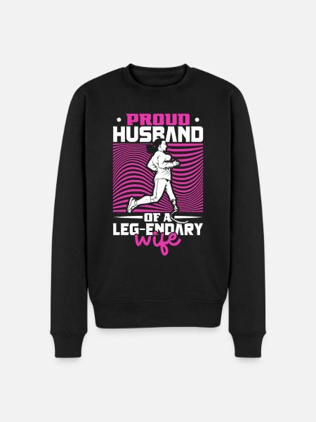 Proud husband - prosthetic leg - Men's Premium Organic Jumper - black