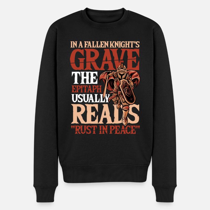Fallen Knight Rust in Peace Rüstung Ritter Rost - Männer Premium Bio Pullover - Schwarz