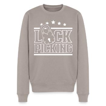 Lock Picking Knacker Schloss Knacken Lockpicking - Männer Premium Bio Pullover - Taupe - Vorne - Nico (187cm)