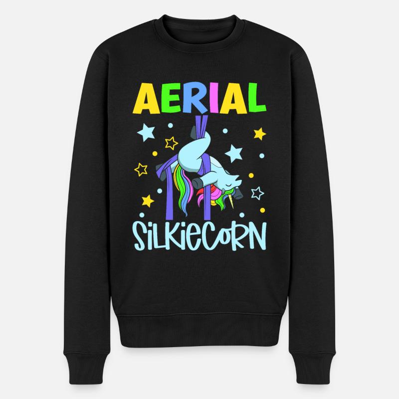 Aerial Silkiecorn - Aerial Silks - Männer Premium Bio Pullover - Schwarz