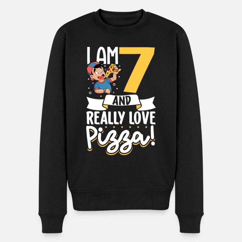 I' - Boy Pizza - Men's Premium Organic Jumper - black