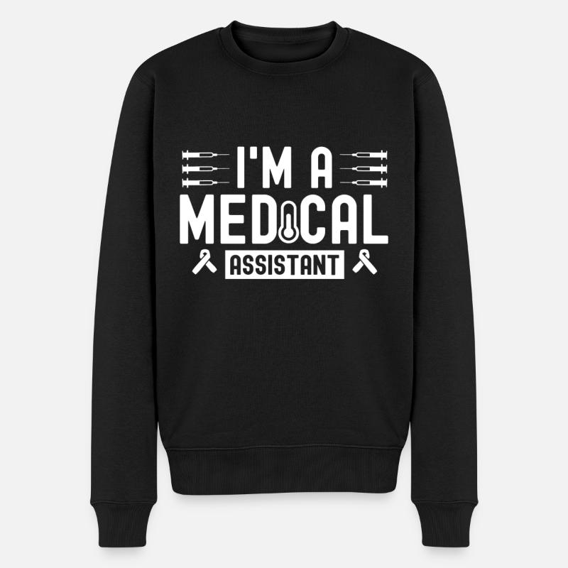 Ich Bin Medizinische Assistentin Medizinischer - Männer Premium Bio Pullover - Schwarz