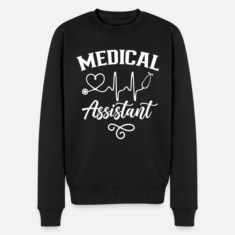 Medizinischer Assistent Krankenschwester Assistenz - Männer Premium Bio Pullover - Schwarz