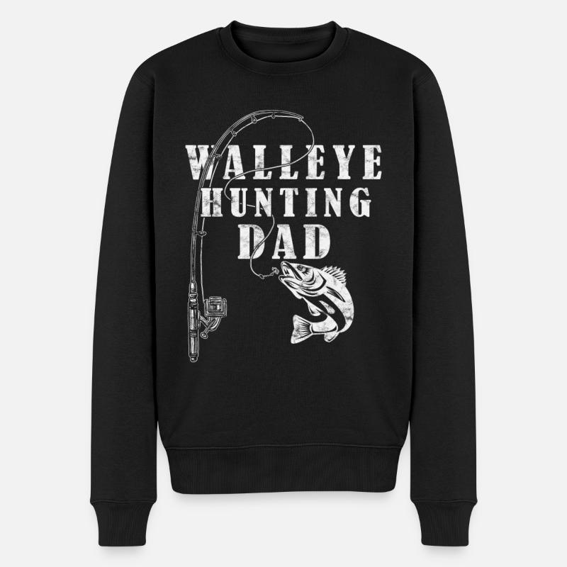 Pêche au lac Érié - Père chasseur de sandre - Pull Premium bio Homme - noir
